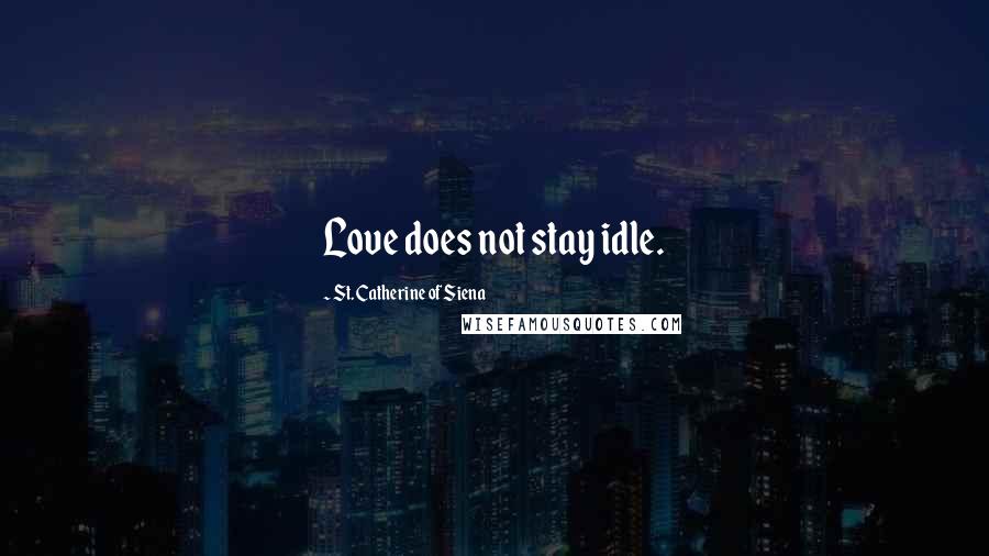 St. Catherine Of Siena Quotes: Love does not stay idle.