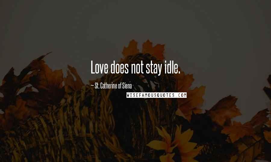 St. Catherine Of Siena Quotes: Love does not stay idle.