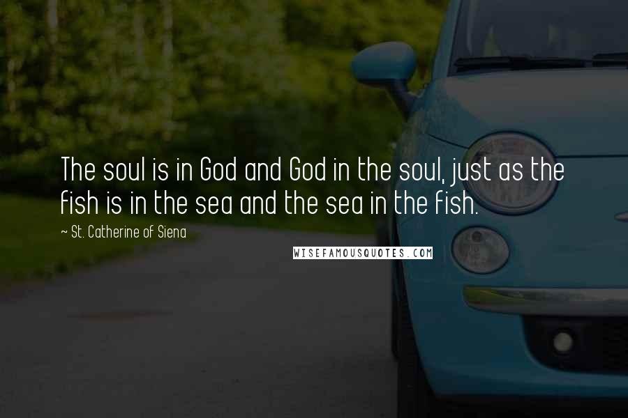 St. Catherine Of Siena Quotes: The soul is in God and God in the soul, just as the fish is in the sea and the sea in the fish.