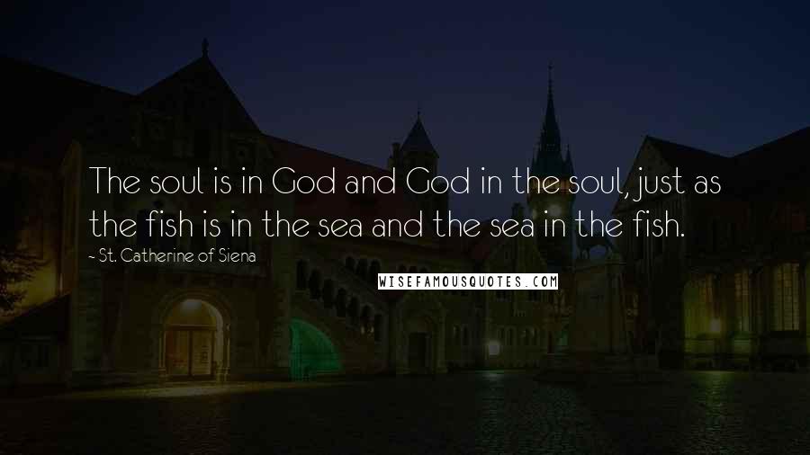 St. Catherine Of Siena Quotes: The soul is in God and God in the soul, just as the fish is in the sea and the sea in the fish.