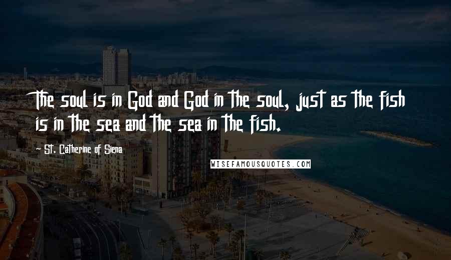 St. Catherine Of Siena Quotes: The soul is in God and God in the soul, just as the fish is in the sea and the sea in the fish.