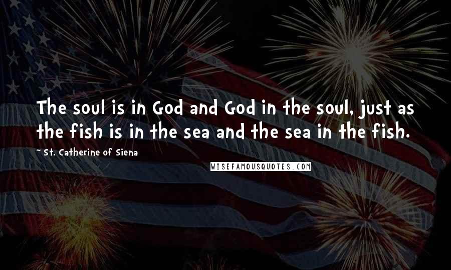 St. Catherine Of Siena Quotes: The soul is in God and God in the soul, just as the fish is in the sea and the sea in the fish.