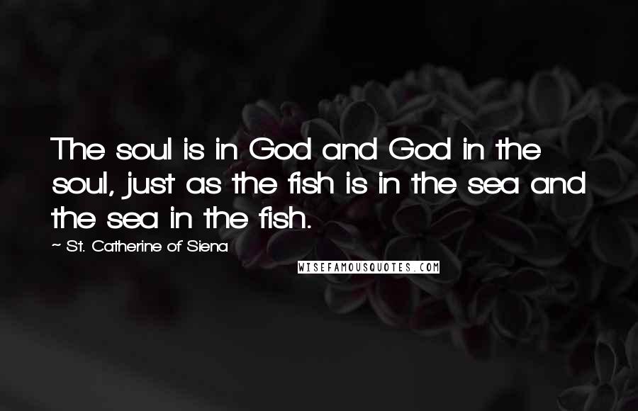 St. Catherine Of Siena Quotes: The soul is in God and God in the soul, just as the fish is in the sea and the sea in the fish.