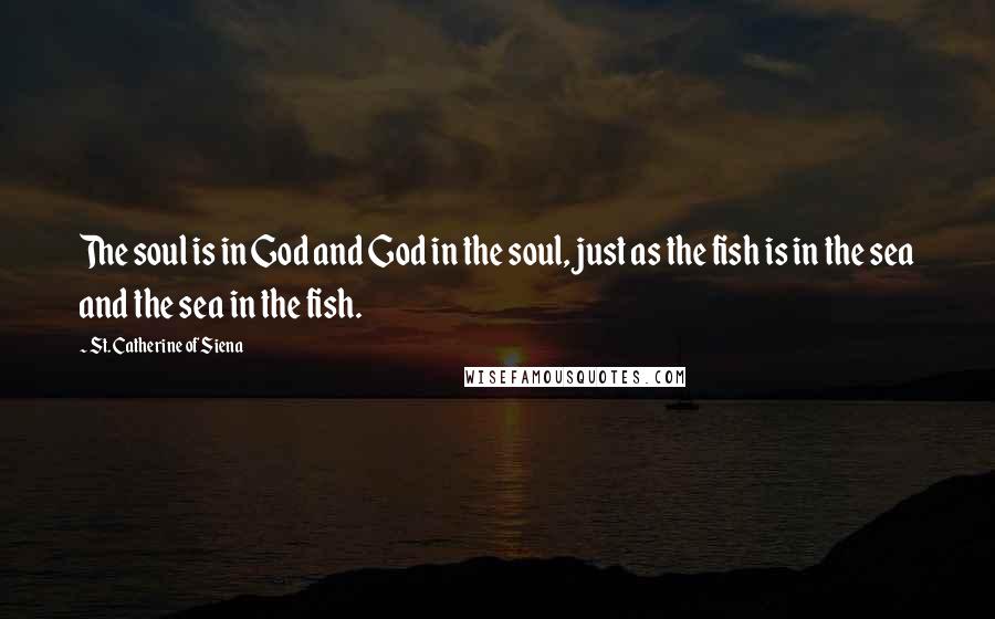 St. Catherine Of Siena Quotes: The soul is in God and God in the soul, just as the fish is in the sea and the sea in the fish.