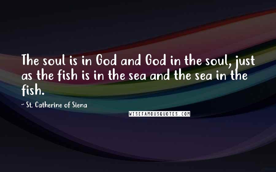 St. Catherine Of Siena Quotes: The soul is in God and God in the soul, just as the fish is in the sea and the sea in the fish.