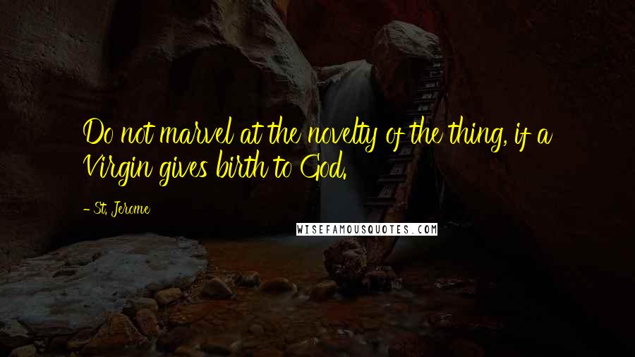 St. Jerome Quotes: Do not marvel at the novelty of the thing, if a Virgin gives birth to God.