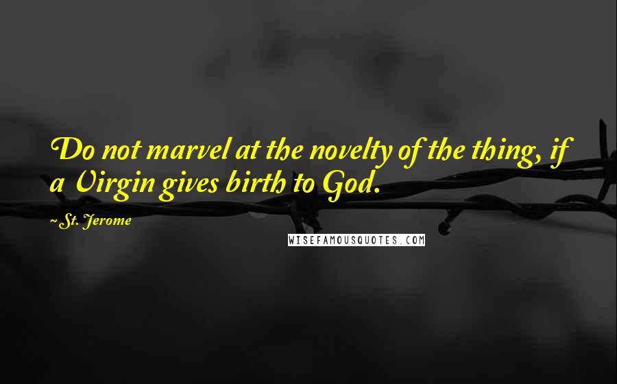 St. Jerome Quotes: Do not marvel at the novelty of the thing, if a Virgin gives birth to God.