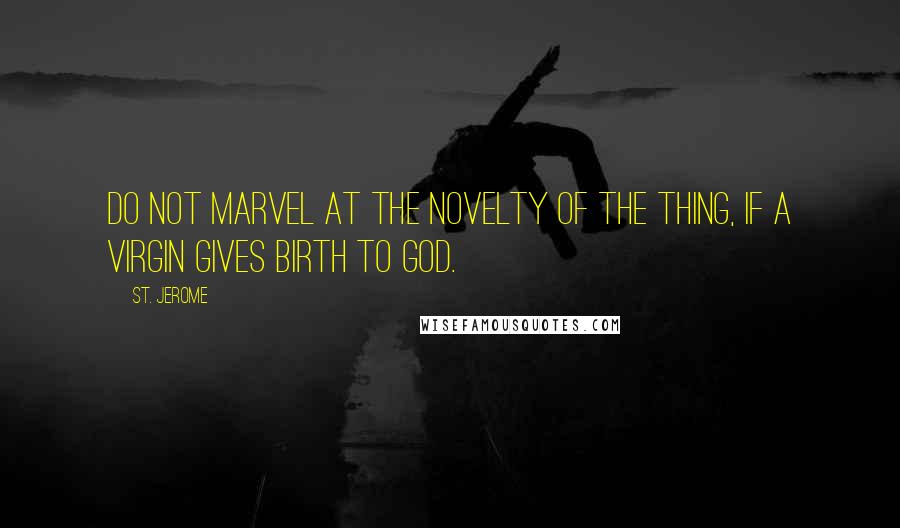 St. Jerome Quotes: Do not marvel at the novelty of the thing, if a Virgin gives birth to God.