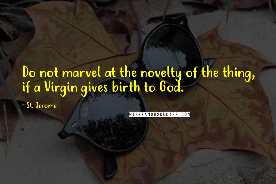 St. Jerome Quotes: Do not marvel at the novelty of the thing, if a Virgin gives birth to God.