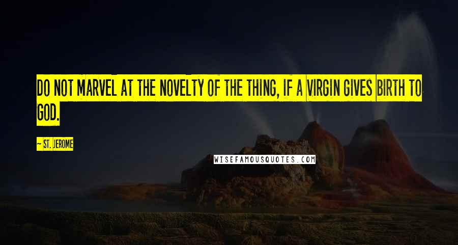 St. Jerome Quotes: Do not marvel at the novelty of the thing, if a Virgin gives birth to God.