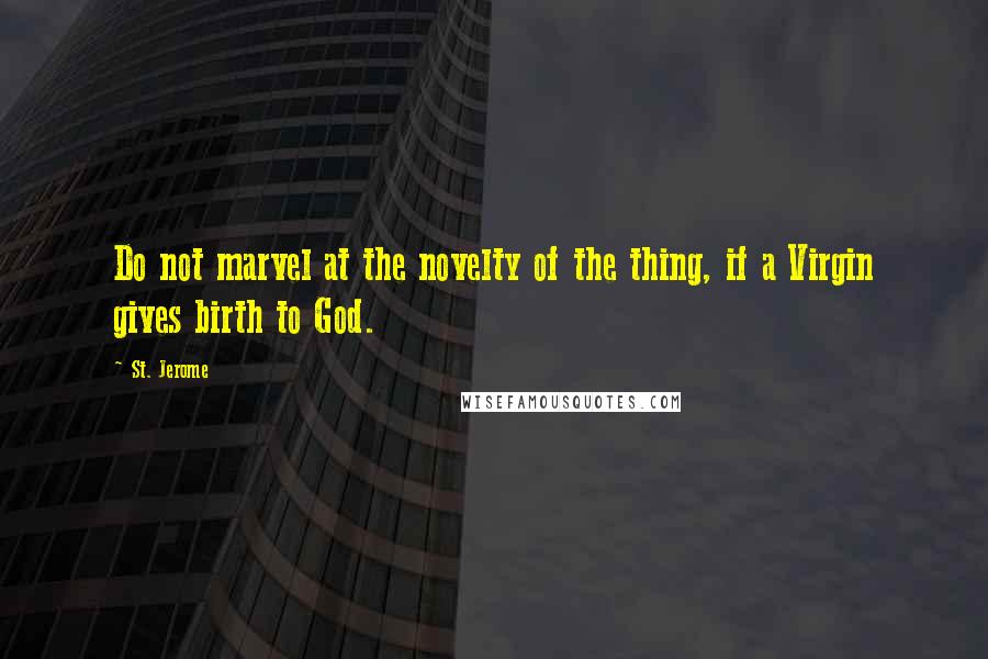 St. Jerome Quotes: Do not marvel at the novelty of the thing, if a Virgin gives birth to God.