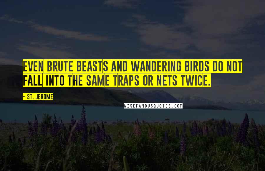 St. Jerome Quotes: Even brute beasts and wandering birds do not fall into the same traps or nets twice.