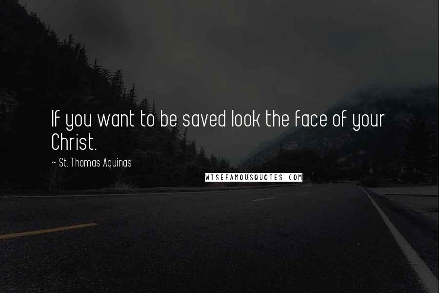 St. Thomas Aquinas Quotes: If you want to be saved look the face of your Christ.