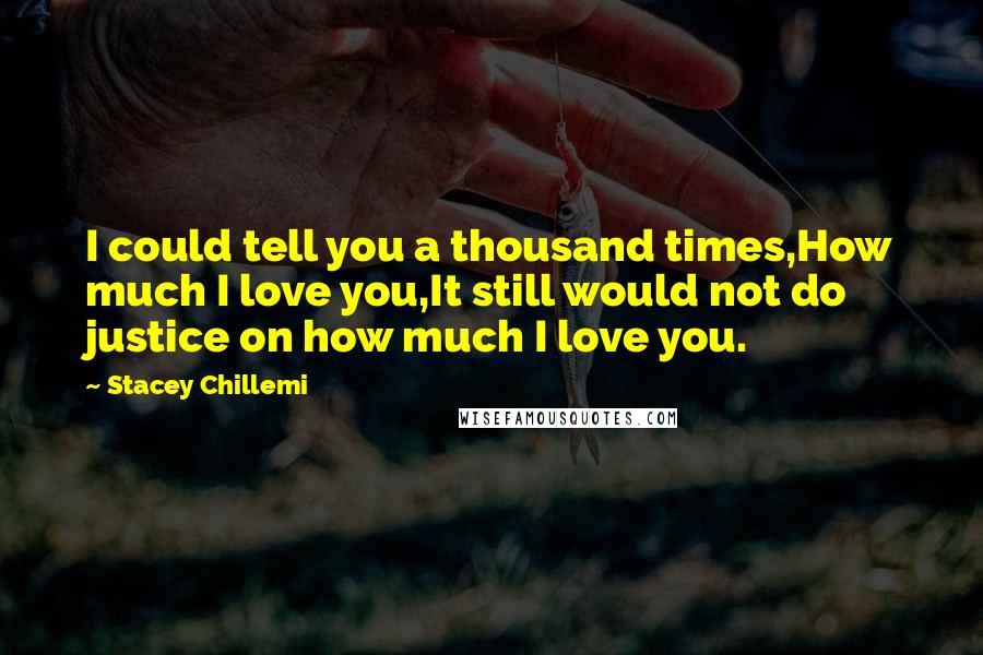 Stacey Chillemi Quotes: I could tell you a thousand times,How much I love you,It still would not do justice on how much I love you.