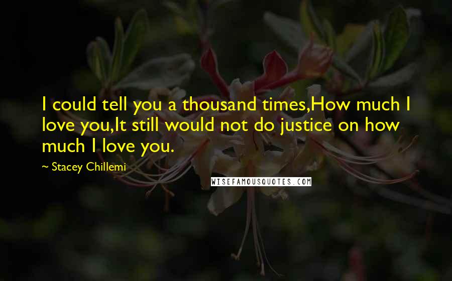 Stacey Chillemi Quotes: I could tell you a thousand times,How much I love you,It still would not do justice on how much I love you.