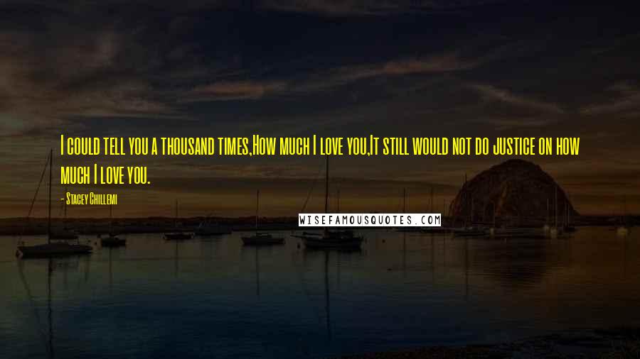 Stacey Chillemi Quotes: I could tell you a thousand times,How much I love you,It still would not do justice on how much I love you.