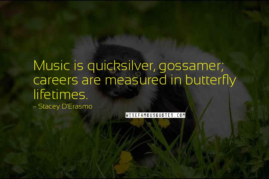 Stacey D'Erasmo Quotes: Music is quicksilver, gossamer; careers are measured in butterfly lifetimes.