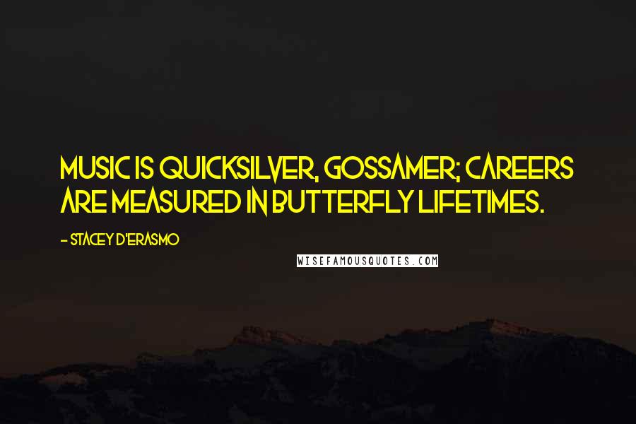 Stacey D'Erasmo Quotes: Music is quicksilver, gossamer; careers are measured in butterfly lifetimes.