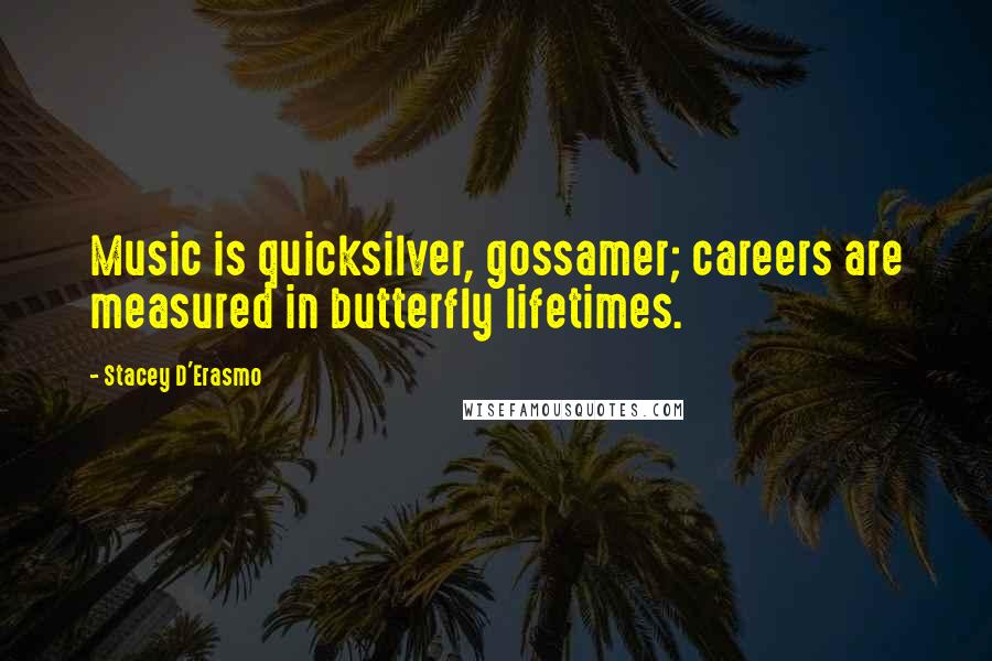 Stacey D'Erasmo Quotes: Music is quicksilver, gossamer; careers are measured in butterfly lifetimes.