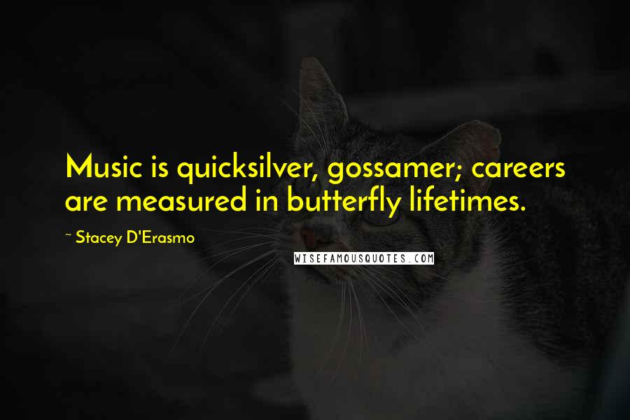 Stacey D'Erasmo Quotes: Music is quicksilver, gossamer; careers are measured in butterfly lifetimes.