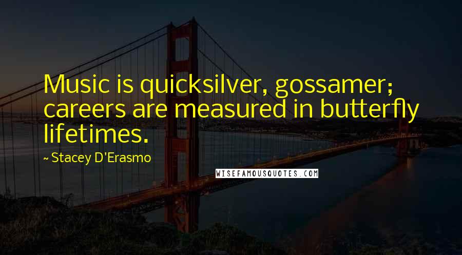 Stacey D'Erasmo Quotes: Music is quicksilver, gossamer; careers are measured in butterfly lifetimes.