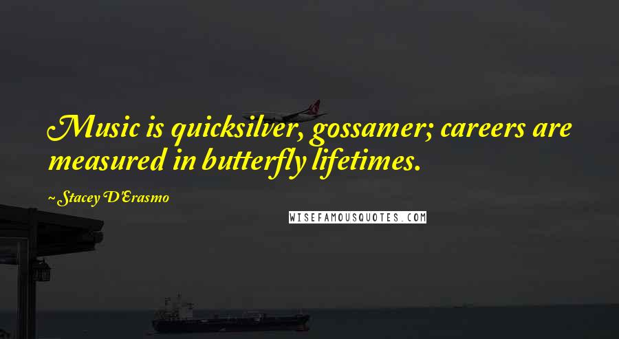 Stacey D'Erasmo Quotes: Music is quicksilver, gossamer; careers are measured in butterfly lifetimes.