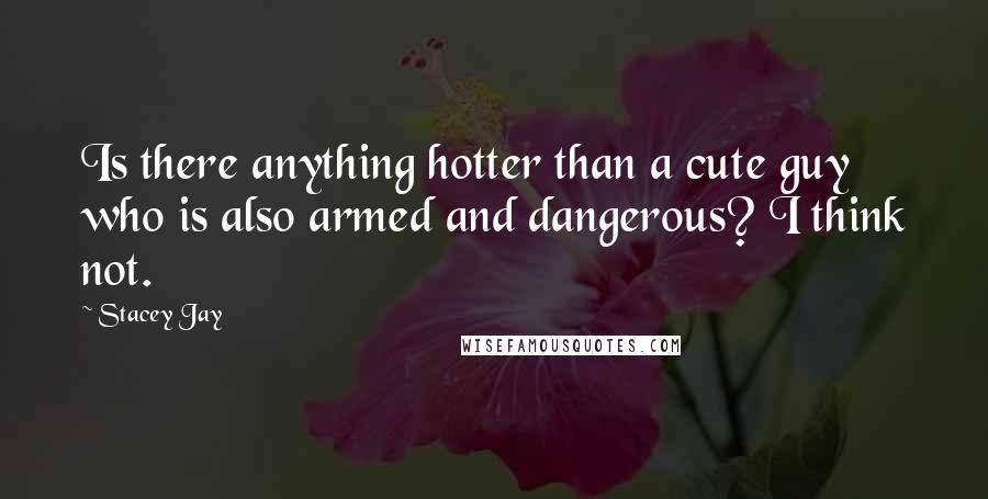 Stacey Jay Quotes: Is there anything hotter than a cute guy who is also armed and dangerous? I think not.