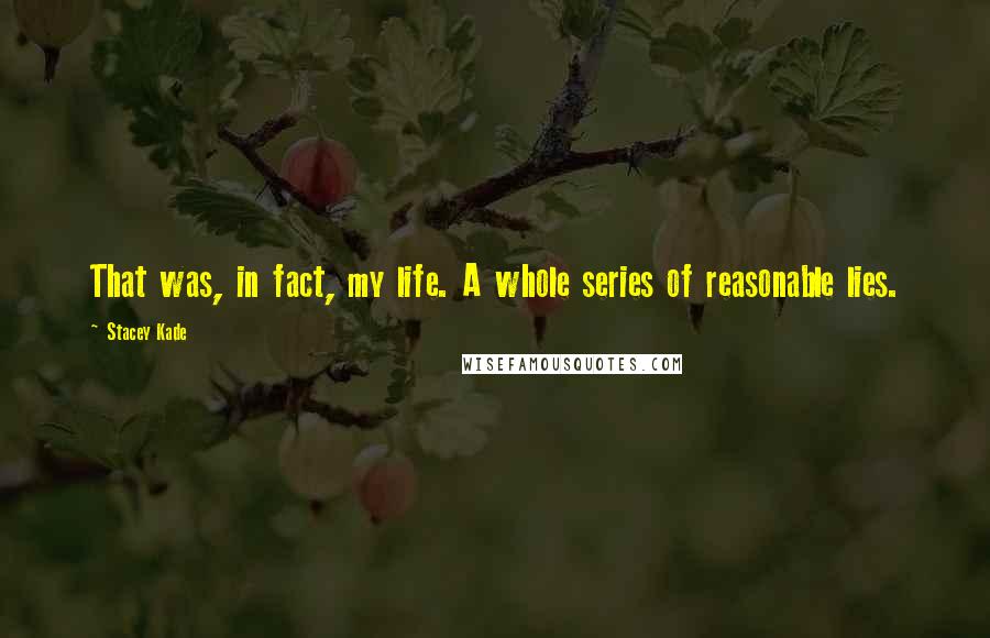 Stacey Kade Quotes: That was, in fact, my life. A whole series of reasonable lies.