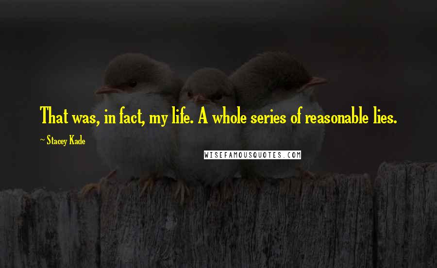 Stacey Kade Quotes: That was, in fact, my life. A whole series of reasonable lies.