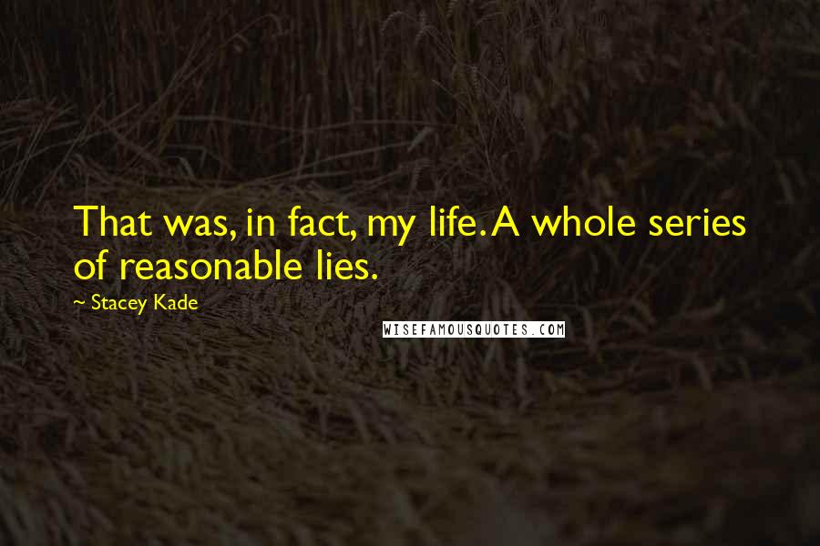 Stacey Kade Quotes: That was, in fact, my life. A whole series of reasonable lies.