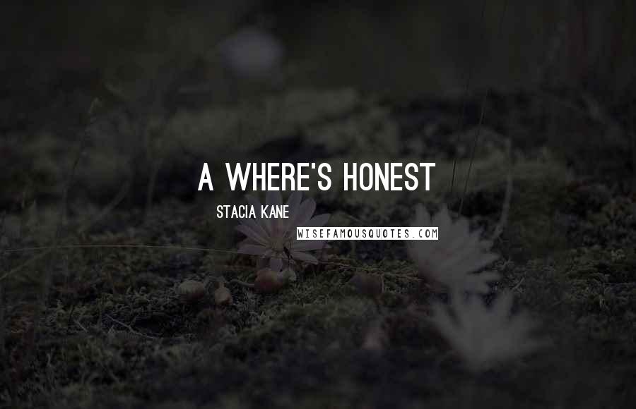 Stacia Kane Quotes: A where's honest