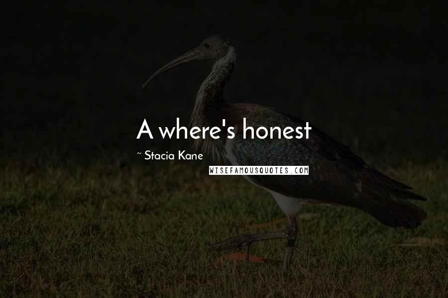 Stacia Kane Quotes: A where's honest