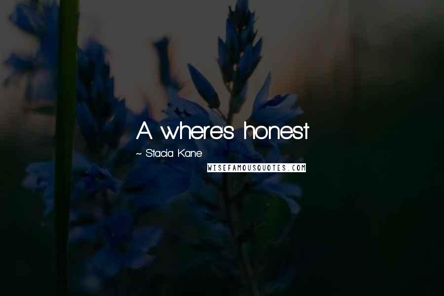 Stacia Kane Quotes: A where's honest