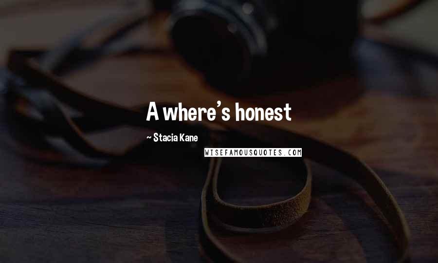 Stacia Kane Quotes: A where's honest