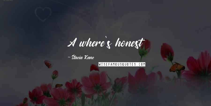 Stacia Kane Quotes: A where's honest
