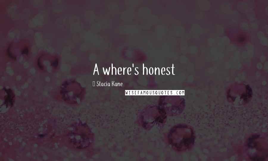 Stacia Kane Quotes: A where's honest