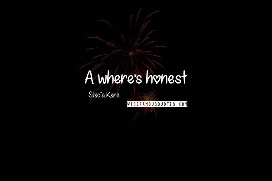 Stacia Kane Quotes: A where's honest