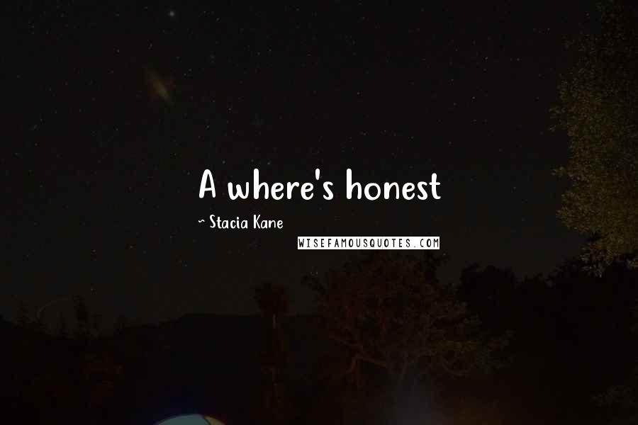 Stacia Kane Quotes: A where's honest