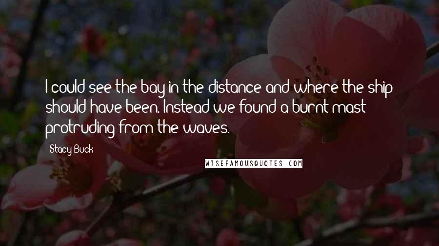 Stacy Buck Quotes: I could see the bay in the distance and where the ship should have been. Instead we found a burnt mast protruding from the waves.