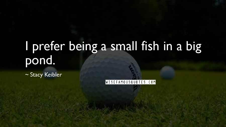 Stacy Keibler Quotes: I prefer being a small fish in a big pond.