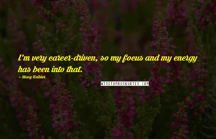 Stacy Keibler Quotes: I'm very career-driven, so my focus and my energy has been into that.