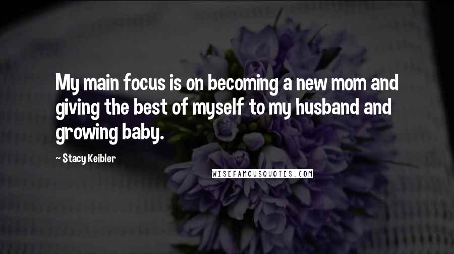 Stacy Keibler Quotes: My main focus is on becoming a new mom and giving the best of myself to my husband and growing baby.