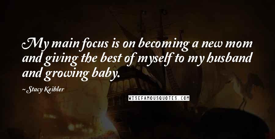 Stacy Keibler Quotes: My main focus is on becoming a new mom and giving the best of myself to my husband and growing baby.