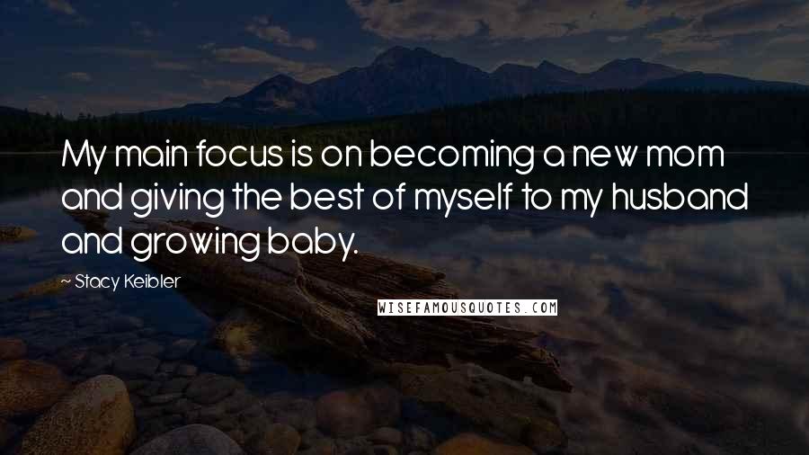 Stacy Keibler Quotes: My main focus is on becoming a new mom and giving the best of myself to my husband and growing baby.