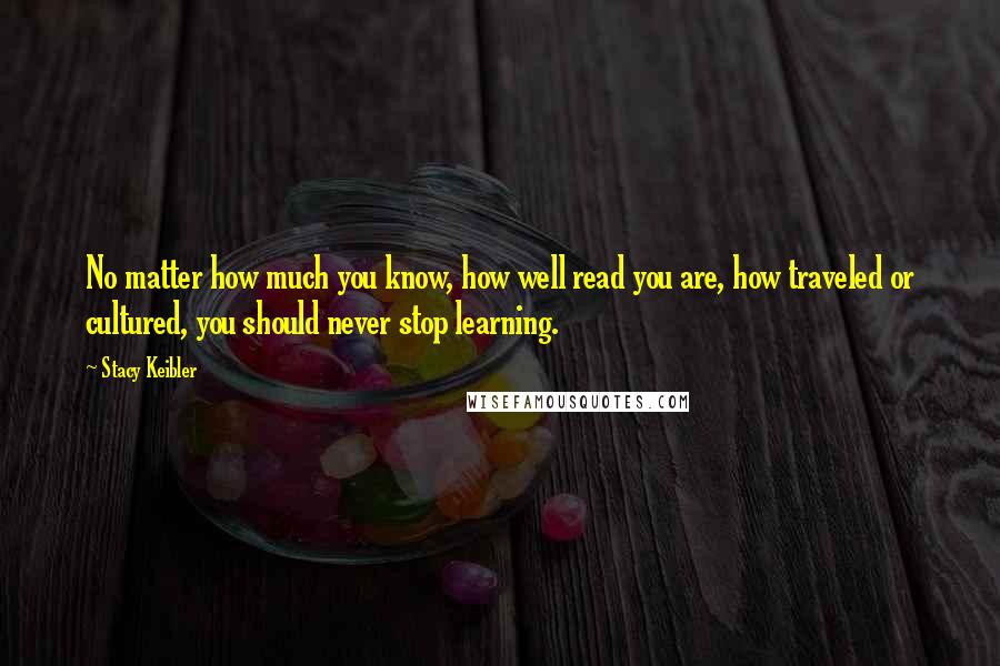 Stacy Keibler Quotes: No matter how much you know, how well read you are, how traveled or cultured, you should never stop learning.