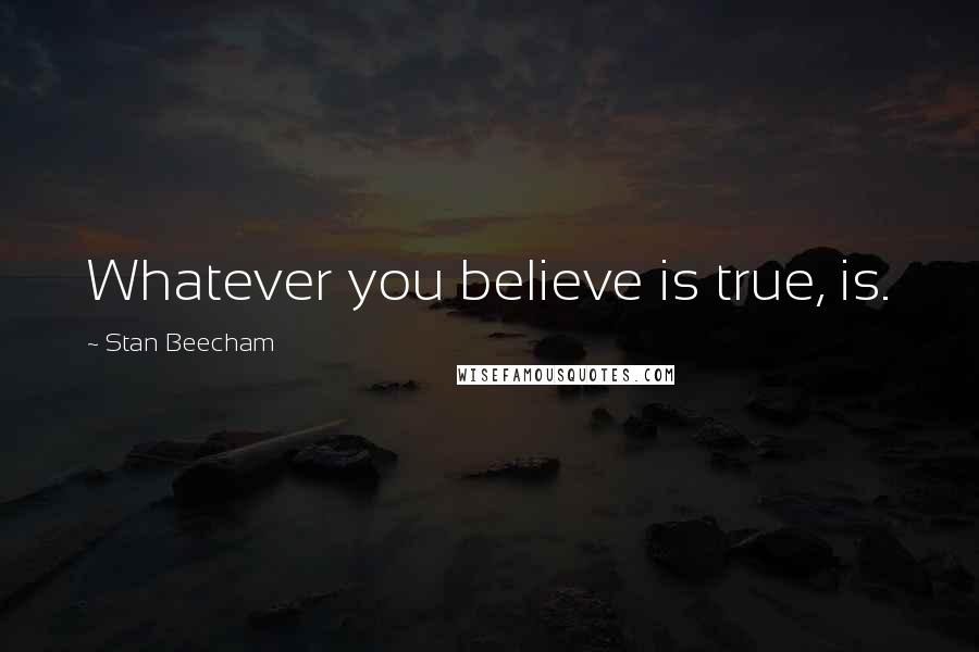 Stan Beecham Quotes: Whatever you believe is true, is.