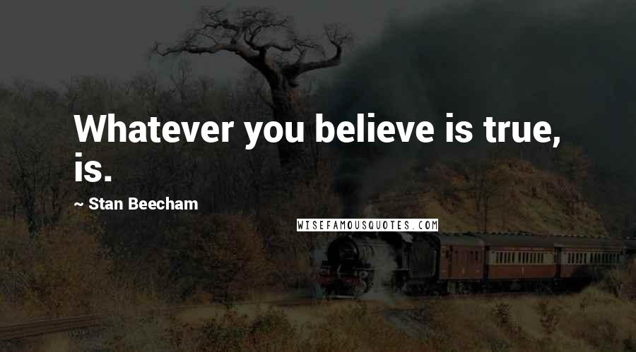 Stan Beecham Quotes: Whatever you believe is true, is.