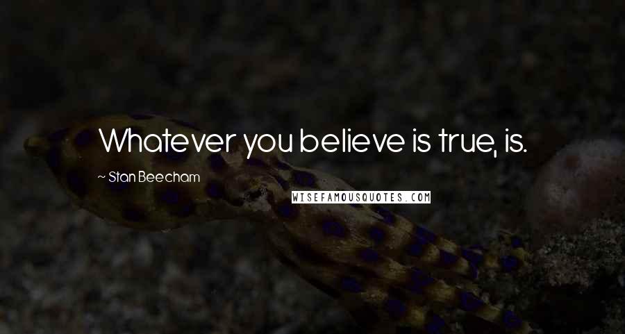 Stan Beecham Quotes: Whatever you believe is true, is.