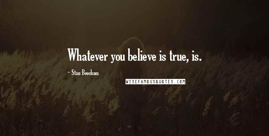 Stan Beecham Quotes: Whatever you believe is true, is.