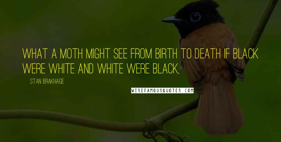 Stan Brakhage Quotes: What a moth might see from birth to death if black were white and white were black,